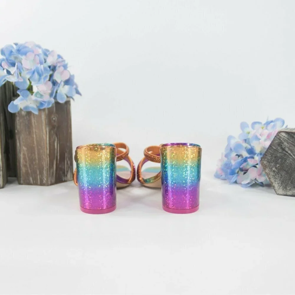 Sophia Webster Freya Rainbow Leather Mid Mules - Picture 6 of 8